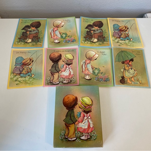 8 Vintage Box Quality Crest Greeting Cards Unused “Lovables” All Occasion - Picture 1 of 8